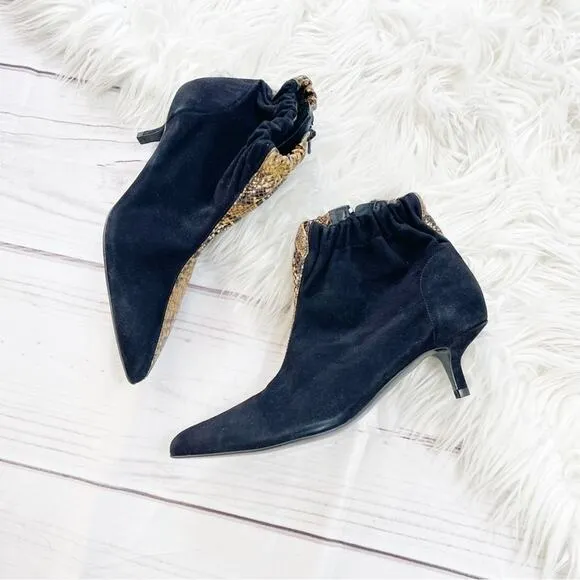 🆕 &amp; Other Stories Gathered Kitten Snake Print &amp; Suede Pointed Toe Heels Size 37