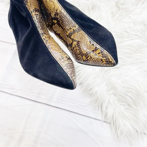 🆕 &amp; Other Stories Gathered Kitten Snake Print &amp; Suede Pointed Toe Heels Size 37