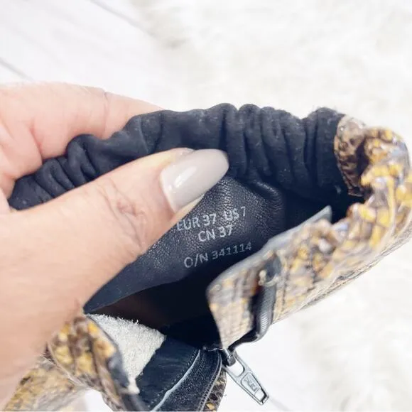 🆕 &amp; Other Stories Gathered Kitten Snake Print &amp; Suede Pointed Toe Heels Size 37