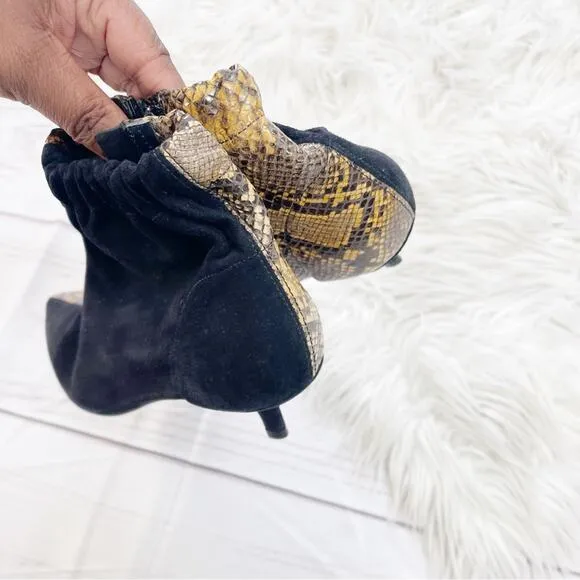 🆕 &amp; Other Stories Gathered Kitten Snake Print &amp; Suede Pointed Toe Heels Size 37