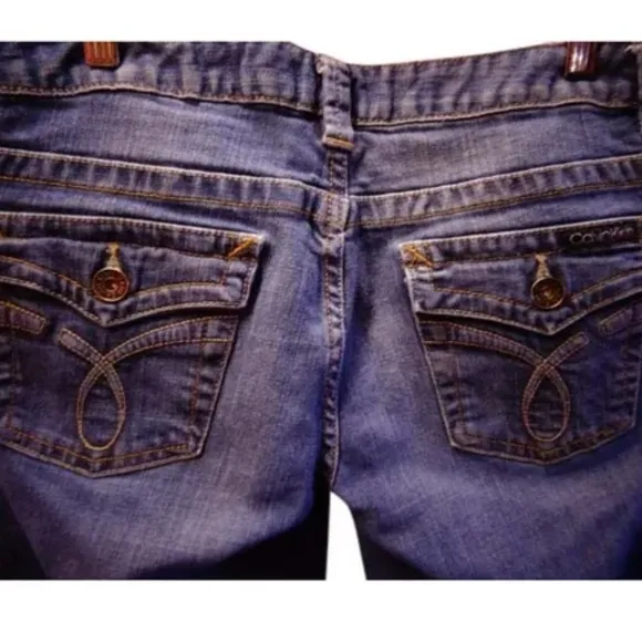 - Calvin Klein denim blue jeans pants capris Pinup nwt Y2K vintage classic sexy