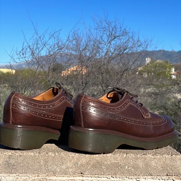 🏴󠁧󠁢󠁥󠁮󠁧󠁿 Dr. Martens MIE Brogue Wingtip Babydoll Platform Y2K Oxfords UK 8