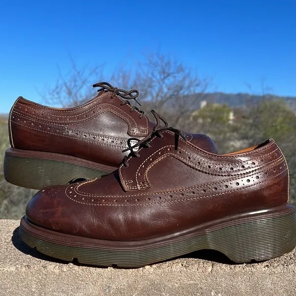 🏴󠁧󠁢󠁥󠁮󠁧󠁿 Dr. Martens MIE Brogue Wingtip Babydoll Platform Y2K Oxfords UK 8