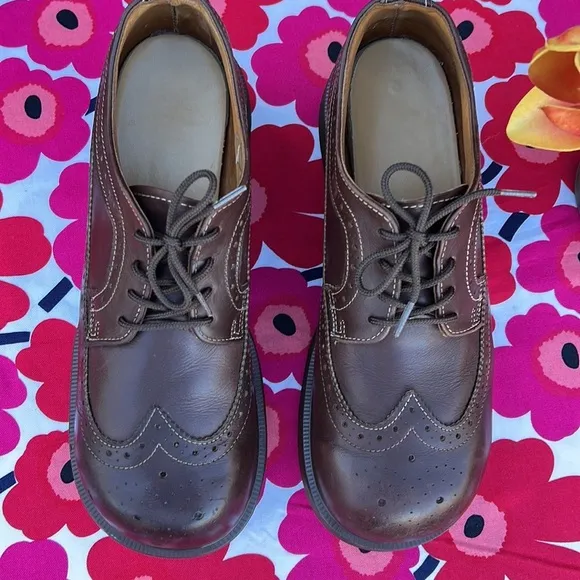 🏴󠁧󠁢󠁥󠁮󠁧󠁿 Dr. Martens MIE Brogue Wingtip Babydoll Platform Y2K Oxfords UK 8