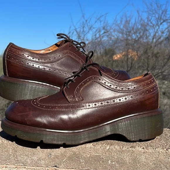 🏴󠁧󠁢󠁥󠁮󠁧󠁿 Dr. Martens MIE Brogue Wingtip Babydoll Platform Y2K Oxfords UK 8