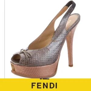 ♥️♥️ Fendi Snakeskin Slingback Pumps size 8.5♥️♥️