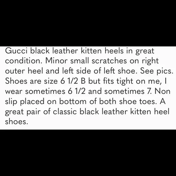 👠 Gucci black leather kitten heels 🔥