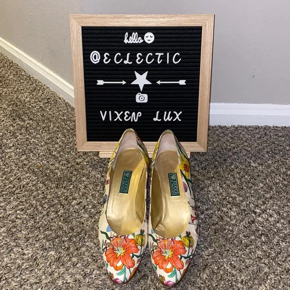 ♤ Gucci Floral Heels