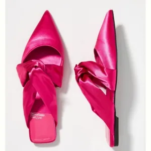 🆕️ Jeffrey Campbell Tied Down Knot Mules in Fuschia Satin