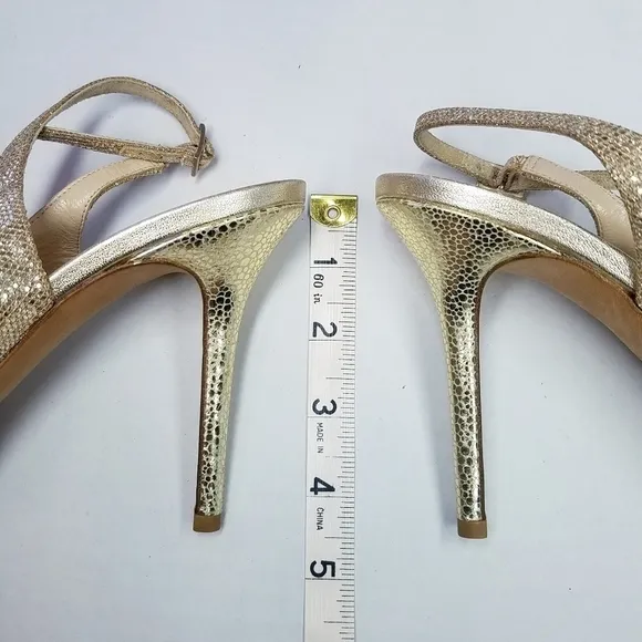 🌸 Jimmy Choo | Golden Slingback Peep toe heels