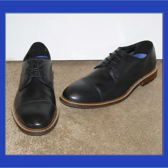 👞 NEW size 8M MENS Vince Camuto Black Leather Dress shoes Oxford