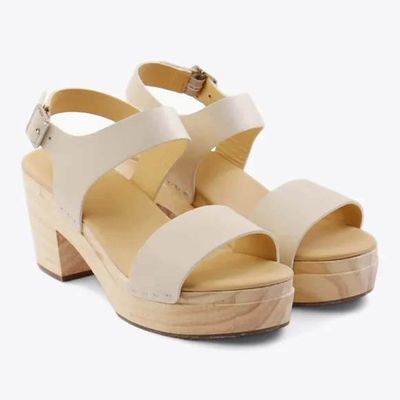 🆕 NISOLO All-Day Open Toe Clog Sandals in Bone, Size 8