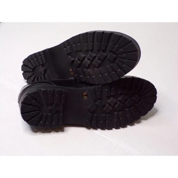 🆕 STEVE MADDEN Mistor Loafer Shoe Gold Chain Black 9