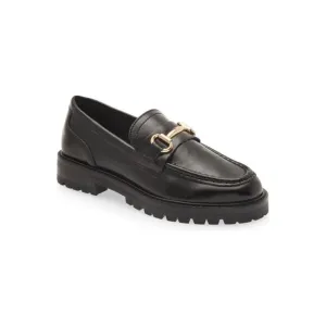 🆕 STEVE MADDEN Mistor Loafer Shoe Gold Chain Black 9