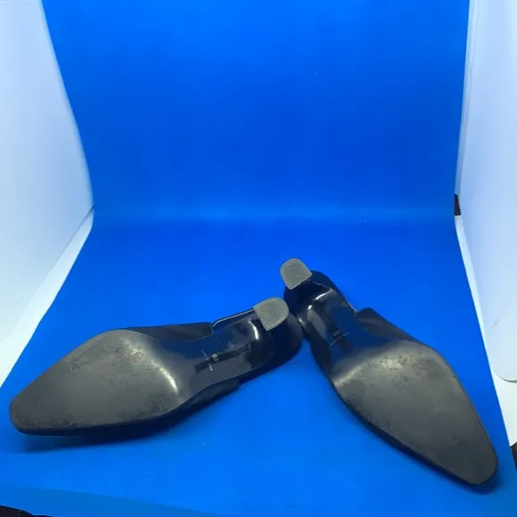 👠 Vintage rhinestone &amp; Satin? Givenchy Black Sling back Heels Size 35