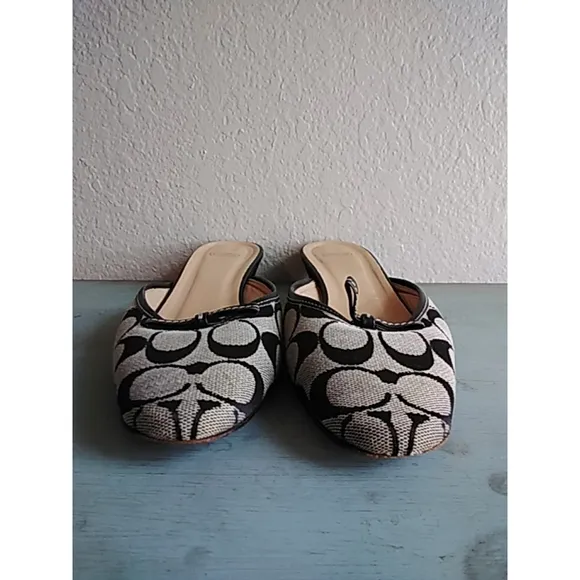 😍 Women's Coach Mules Size 8 Black and Gray