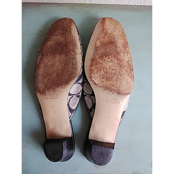 😍 Women's Coach Mules Size 8 Black and Gray