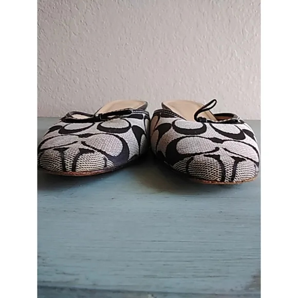 😍 Women's Coach Mules Size 8 Black and Gray