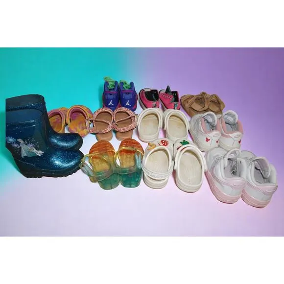 11 Pair Toddler Shoe Bundle Size 6C – Jordan 6, Nike, Crocs, Converse,