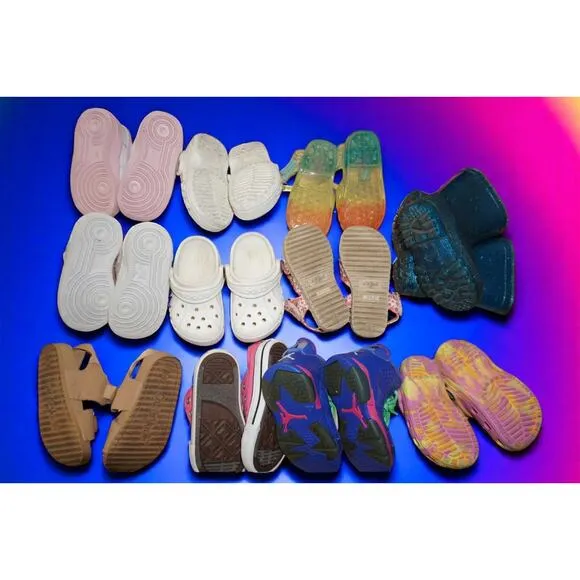 11 Pair Toddler Shoe Bundle Size 6C – Jordan 6, Nike, Crocs, Converse,