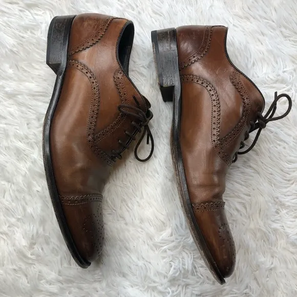 1990’s To Boot New York “Capote” Cap toe Oxfords Brogues Cognac Brown