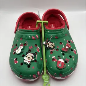 2024 Disney Fleece Lined Mickey Minnie Holiday Christmas Crocs Clogs M6/W8 NEW!