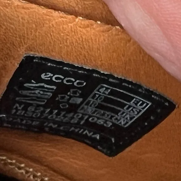 203. ECCO Mens Holton Leather Oxfords Apron Toe Cognac Brown Tan 10