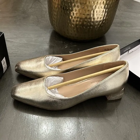 27 EDIT NATURALIZER Florence Square Toe Pump In Light Gold (WIDE)