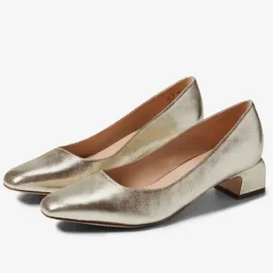 27 EDIT NATURALIZER Florence Square Toe Pump In Light Gold (WIDE)
