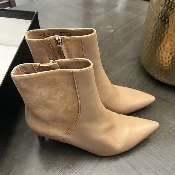 27 EDIT NATURALIZER   Florentine Bootie In Bamboo Tan Leather