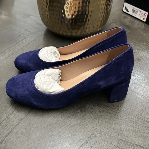 27 EDIT Naturalizer Rebecca Suede Block Heel Pumps (Wide)
