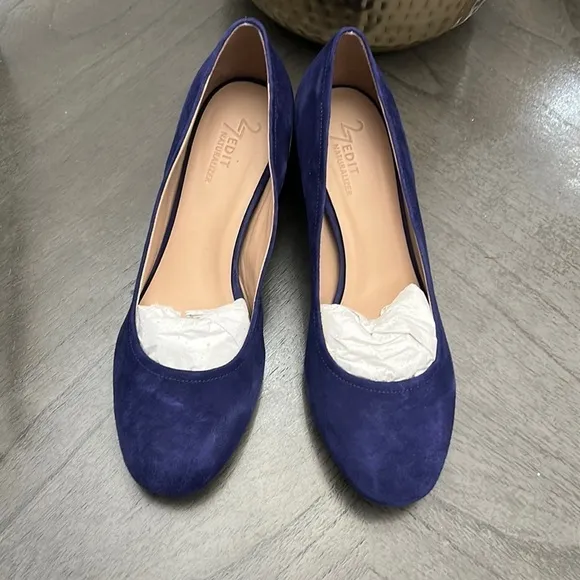 27 EDIT Naturalizer Rebecca Suede Block Heel Pumps (Wide)