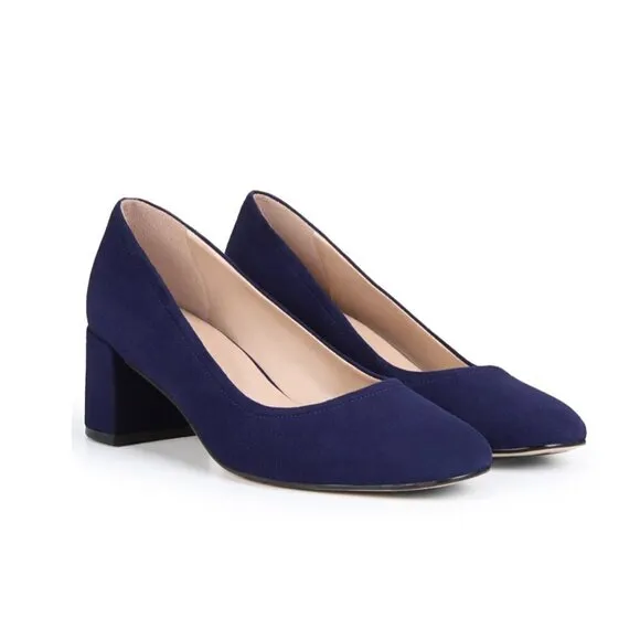 27 EDIT Naturalizer Rebecca Suede Block Heel Pumps (Wide)