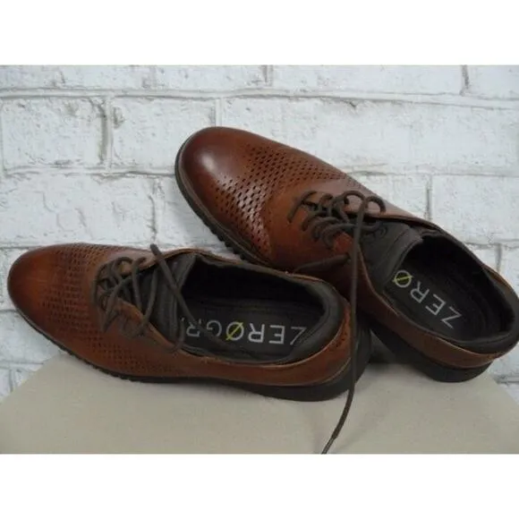 $300 Cole Haan 2.ZeroGrand Laser Wingtip Oxfords British Tan-Java 10 Men's NEW