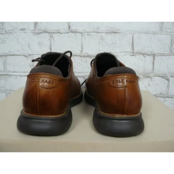 $300 Cole Haan 2.ZeroGrand Laser Wingtip Oxfords British Tan-Java 10 Men's NEW
