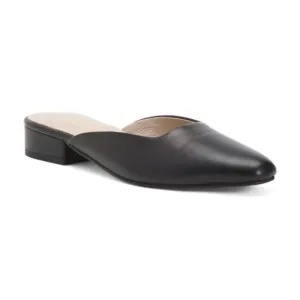 42 GOLD Black Leather Alista Mules
