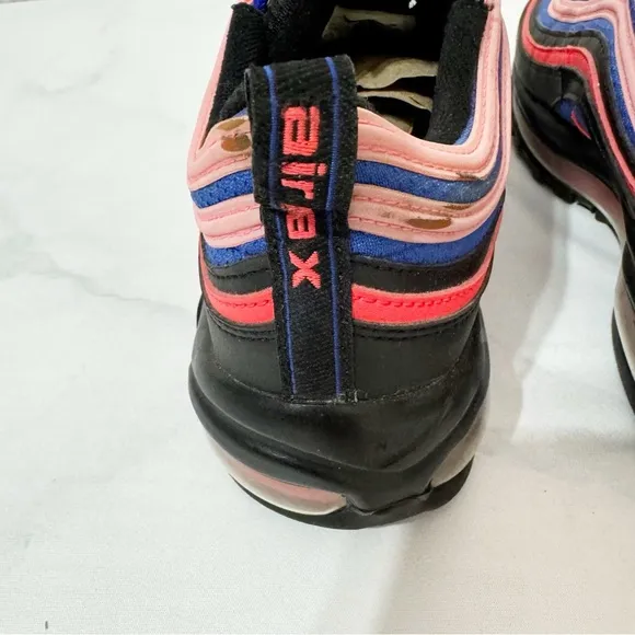 538. Nike Air Max 97 GS Black Pink Racer Blue Size 6.5 Youth Womens 8 CT1578-001