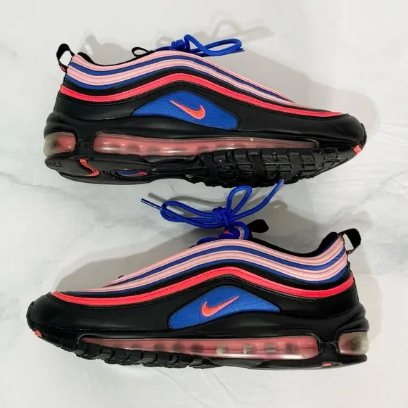 538. Nike Air Max 97 GS Black Pink Racer Blue Size 6.5 Youth Womens 8 CT1578-001