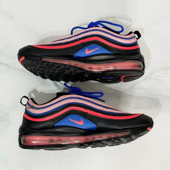 538. Nike Air Max 97 GS Black Pink Racer Blue Size 6.5 Youth Womens 8 CT1578-001