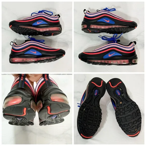 538. Nike Air Max 97 GS Black Pink Racer Blue Size 6.5 Youth Womens 8 CT1578-001