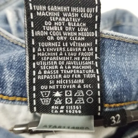 7 For All Mankind Jeans Mens 32 Blue Slimmy Luxe Performance Straight Leg 32x32