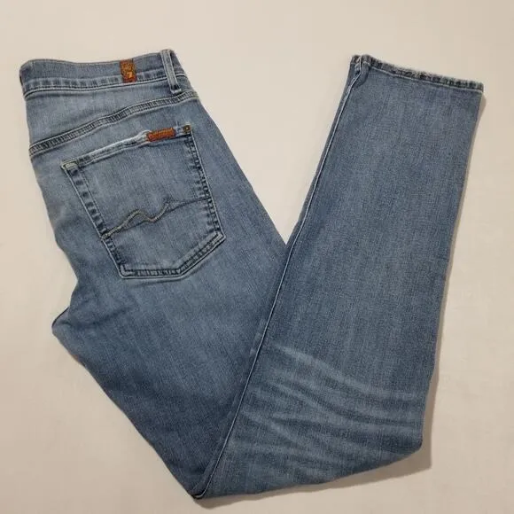 7 For All Mankind Jeans Mens 32 Blue Slimmy Luxe Performance Straight Leg 32x32