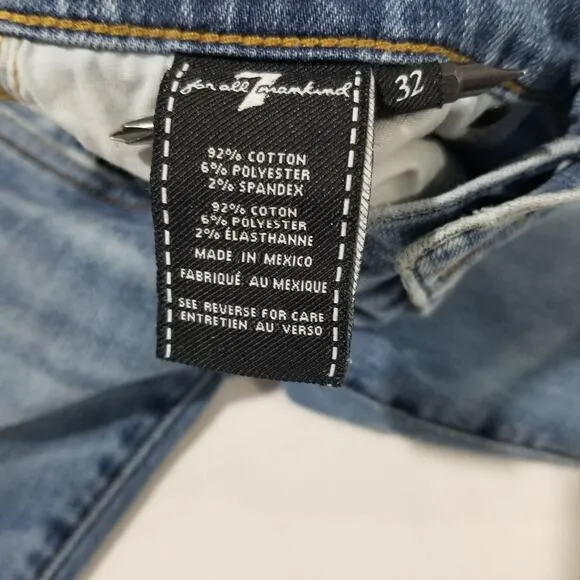 7 For All Mankind Jeans Mens 32 Blue Slimmy Luxe Performance Straight Leg 32x32