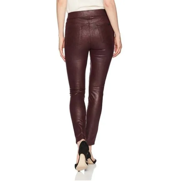 7 For All Mankind Jen7 Pants Sz 0 Burgundy Pull On Skinny Stretch NWT Merlot