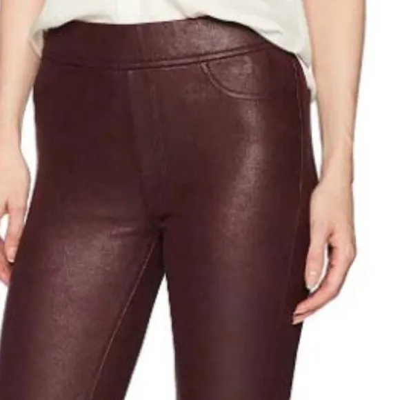 7 For All Mankind Jen7 Pants Sz 0 Burgundy Pull On Skinny Stretch NWT Merlot