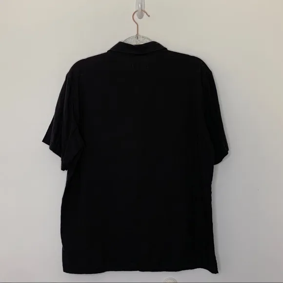 7 for all mankind short sleeve heather grey gray military shirt Medium