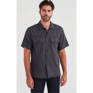 7 for all mankind short sleeve heather grey gray military shirt Medium