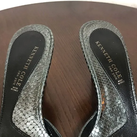7 KENNETH COLE NEW YORK snakeskin embossed mules