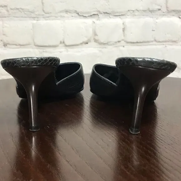 7 KENNETH COLE NEW YORK snakeskin embossed mules