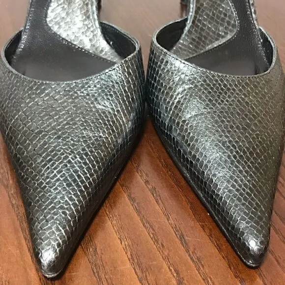 7 KENNETH COLE NEW YORK snakeskin embossed mules